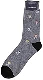 ROCKPORT MEN'S SKULL PRINT PIN DOT DRESS SOCKS ONE SIZE (GREY)