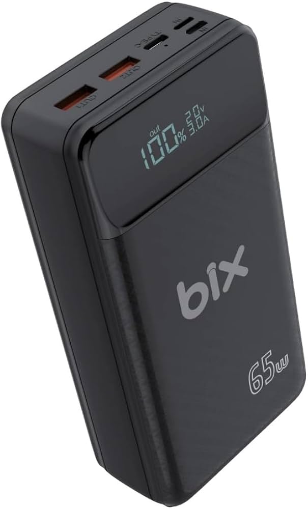 Bix PB301 Üç Portlu PD + 2x USB – LED Göstergeli 65W – 30000 mAh
