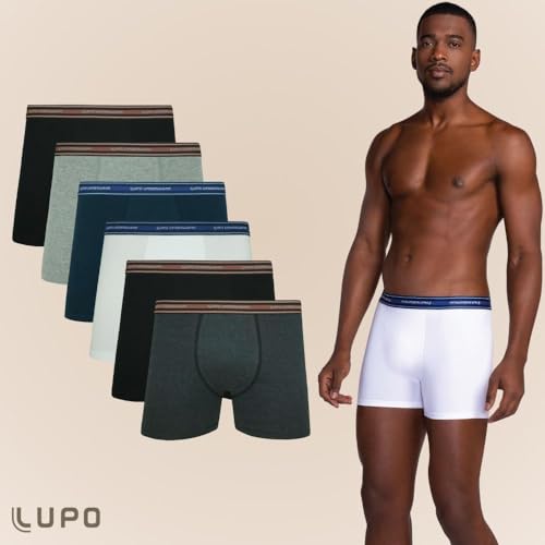 Kit Com 6 Cuecas Boxer Lupo Adulto Algodão Box Masculina 523