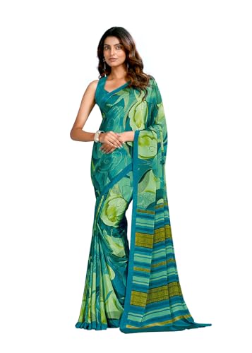 Image of Jaanvi fashion Women's Crepe Silk Saree with Unstitched Blouse Piece | Soft Lightweight Traditional Ethnic Wear Saree for Party, Wedding, Festival