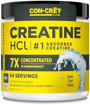 CON-CRET Creatine HCl Powder | Muscle, Cognitive, Cellular Energy Support | No Bloating or Cramps | USA Made & NSF Certified | Unflavored (64 Serving)