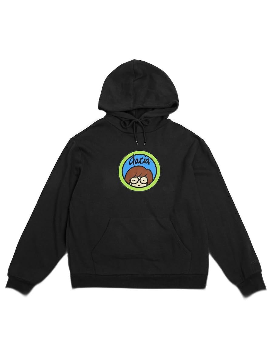 Bioworld Daria Logo Long Sleeve Black Hooded Sweatshirt