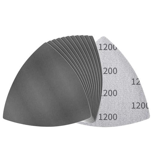 FOCMKEAS 12 Pcs Detail Sander Sandpaper, 1200 Grit Triangular Sandpapers