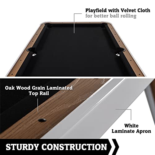 Hall of Games 5.5\' Apex Drop Pocket Pool Table with Pool Ball and Cue Stick Set