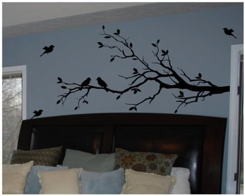Digiflare Graphics Tree Branch with 15 Birds and Extra Leaves Wall Decals Sticker Nursery Decor Art Mural
