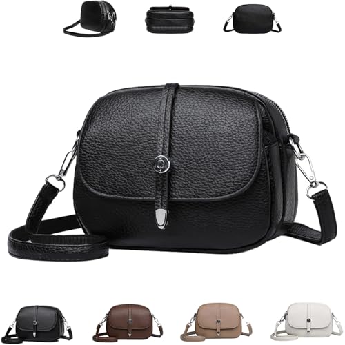 Comebybuy Bags, Comebybuy Crossbody Leather Bag, Solid Color Lightweight Crossbody Bag, Casual Satchel Handbag