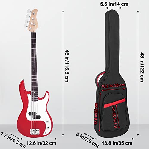 Muscab Bass Guitar Bag 7Mm Padding Electric Bass Case, Electric Bass Gig Bag Backpack With Neck Strap And Pockets, Black #TOP2