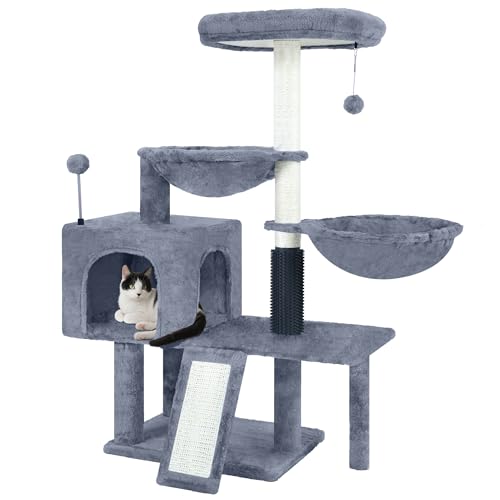 Árbol para Gatos con Rascador y Hamaca Gris miniatura 1