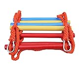 Strickleiter Klettergerüst Indoor Kinder Kletterleiterseil Kinder Kletterleiterseil mit 7 Sprossen für Klettergerüst Baumhauslänge Tragkraft 100kg Holzleiter Slackline(Color:A,Size:Height 2m)