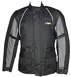 MARO Chaqueta de moto en cordura con refuerzos en codos, hombros y espalda , forro polar extraible resistente al frio y al agua, se puede utilizar e verano quitando el forro polar (L)