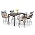 PHI VILLA 5 Piece Patio Bar Set,Outdoor Bar Table and Chairs Set, Strong and Heavy Duty Outdoor Bar Set with Cushion and Pillow?4PC Swivel Bar Stools with Rectangular Bar Height Table