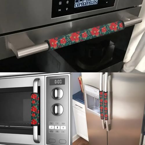 Image of Christmas Fridge Door Handle Covers Ghost Refrigerator Handle Covers Set of 6, Non-Slip Microwave Dishwasher Door Cloth Protector, Keep Off Fingerprints,Food Stains Gift for Holiday