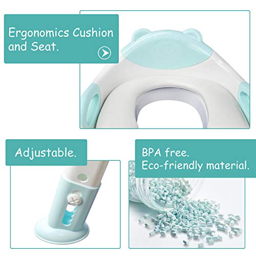 Potty Training Seat with Step Stool Ladder, Toddler Toilet Potty Training Chair with Anti-Slip Pads for Babies Kids and Toddler Boys Girls