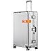 It'Go Koffer Aluminium 100% XL Groß Hartschalenkoffer Handgepäck Reisekoffer Koffer&Trolleys Gepäck mit 4 Rollen & TSA-Schloss Silber