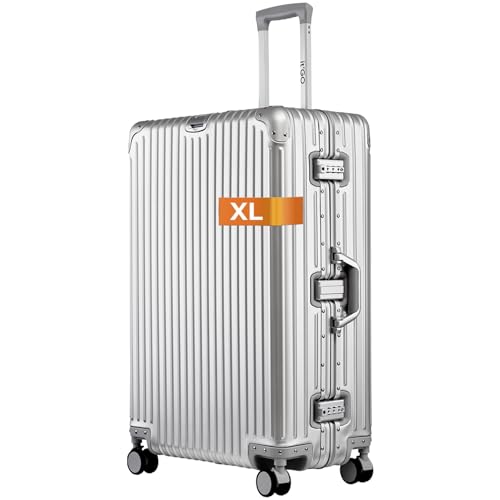 It'Go Grande Valise 100% Aluminium XL Bagage de Voyage Luxe, Corps Intégral en Aluminium Robuste, 3 Serrures de Sécurité TSA, Valise Grande Capacité