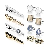 UJOY Mens Cufflinks and Tie Clips Set 12 PCS Formal Business Shirts Dress Necktie Pins Buttons Cuff Link Box...