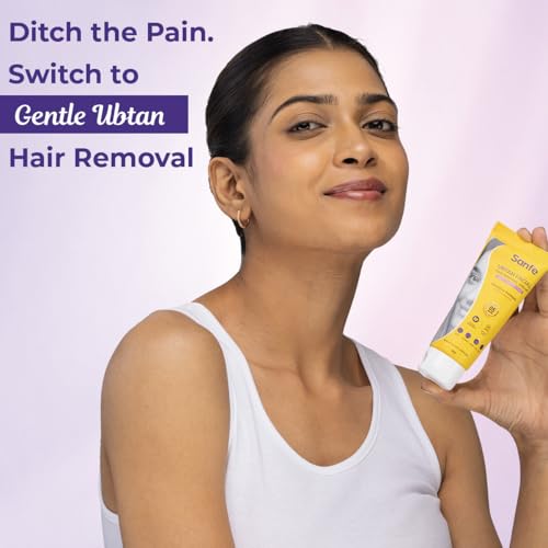 Image of Sanfe Ubtan Facial Hair Removal Cream for Women | Face Hair Remover | Upper Lip Hair Removal Cream | Chin & Forehead Hair Removal | Sensitive Skin | Gentle, Painless Formula | 50g | Pack of 3