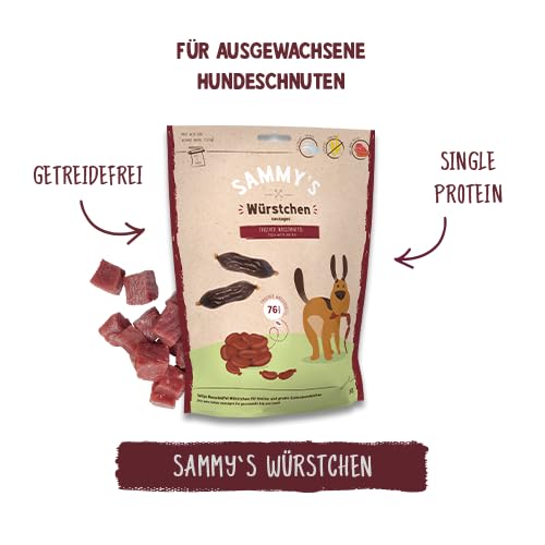 Sammy's Hundesnacks Wasserbüffel Würstchen 6 x 240 g, Hunde Leckerlis