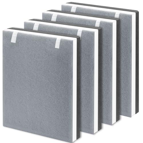 4 Pack Vital 100 Replacement Filter Compatible with LEVOIT Vital 100 Air Purifier, High-Efficiency Activated Carbon Filter Set, Part Number 100-RF