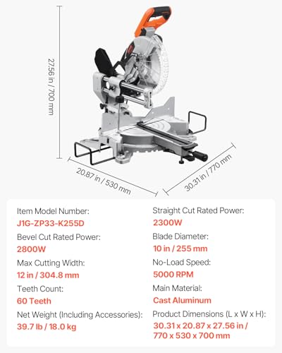 VEVOR Double Bevel Sliding Miter Saw