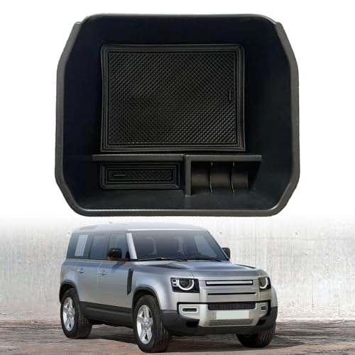 Lotcesfun Organizador de consola central para reposabrazos compatible con Land Rover Defender 90 110 130 2020-2023 (solo para versión de refrigerador, caja de almacenamiento para reposabrazos para