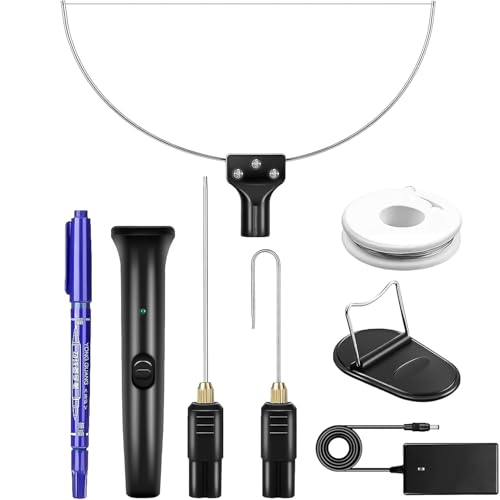 3 in 1 Cortador de Espuma,GOCHANGEDIRECT 10CM 100-240V/18W Eléctrico Espuma Maquina de Cortar/Espuma Artesanal Caliente Cortador/Espuma de Poliestireno Pluma de Corte,Negro