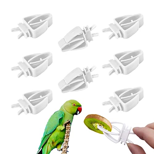 Mivofun 8pcs Bird Cage Food Holder, Parrot Fruit Vegitable Bracket, Pet Feeder Clip Accessory, for Budgie Parakeet Cockatoo Macaw Cockatiel Conure - image 7