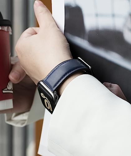 Image of BINLUN Leather Silicone Bands Compatible with Apple Watch 38mm 40mm 41mm 42mm 44mm 45mm 46mm 49mm Sweatproof Replacement Strap for iWatch 11 /10 /9 /8 /7 /6 /5 /4 /3 /2 /1 /Ultra /SE Men Women