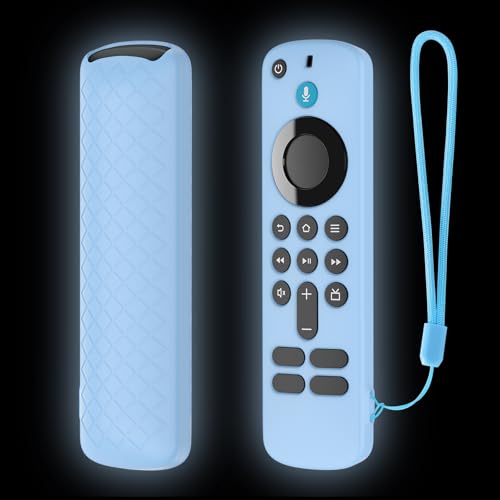 Image of RAYA Silicone TV Remote Cover Compatible with All New Fire TV Stick 4k & Fire Tv Stick HD Remote 2025 Model Protective Case with Lanyard (Blue)