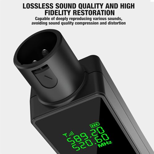Transmisor y receptor de micrófono inalámbrico XLR 2.4Ghz, sistema recargable 24 bit 48kHz, adaptador Plug On para mezcladora de sonido y cámara (1 para 2) miniatura 6