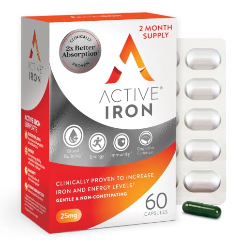 Active Iron Supplement 25mg, Clinically Proven to Increase Iron, Gentle
