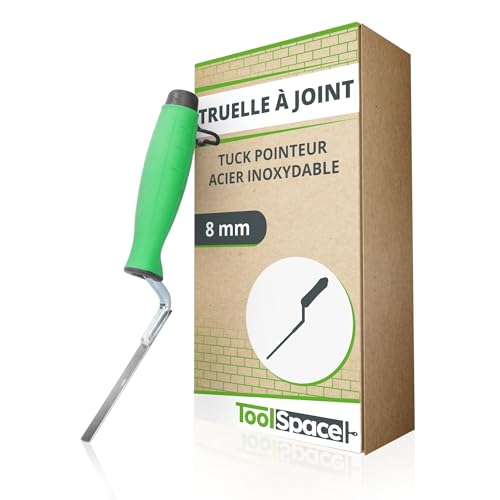 ToolSpace Truelle à Joints 8mm - Truelle en Acier Inoxydable pour Joints et mortier, Poignée Ergonomique, pour Les travaux de rénovation et de maçonnerie, pour la Construction, la réparation