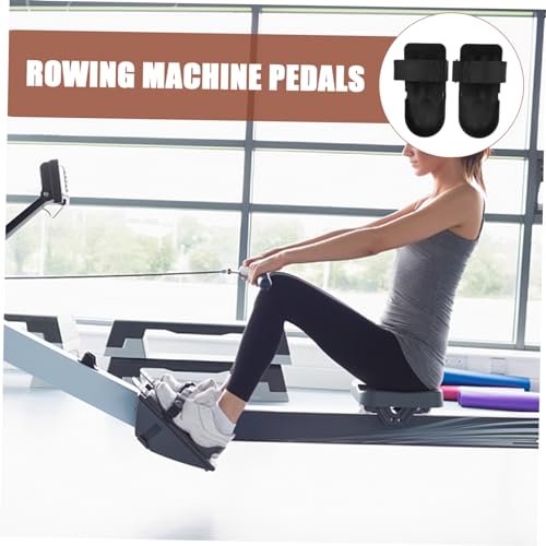 Image of 1pair Exercise Rowing Machine Pedals Replacement Parts Adjustable Indoor Rower Flat Anti-Skid Foot Pedals for Home Gym Fitness Equipment