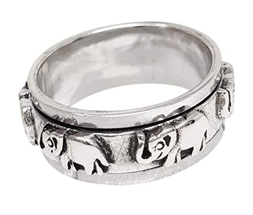 Bague éléphant argent 925 massif TreasureBay, un symbole de force de 8 mm