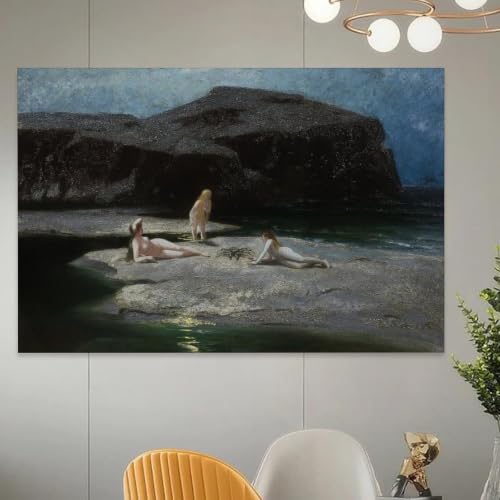 Póster de Hermann Hendrich Mondnacht Am Meer para un dormitorio de diseño moderno 5