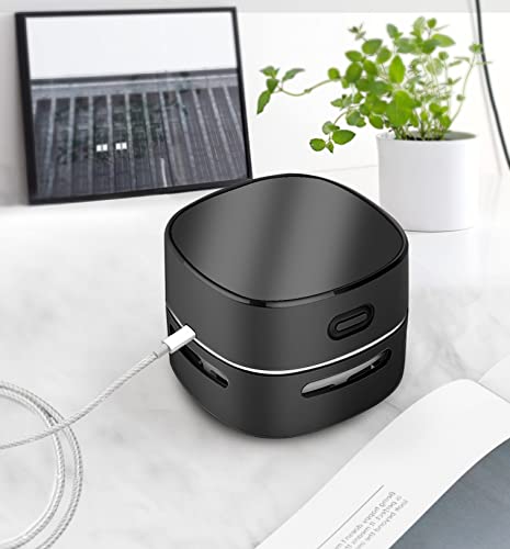 Image of ODISTAR Desktop Vacuum Cleaner, Mini Table dust Sweeper Energy Saving,High Endurance up to 400 mins,360º Rotatable Design for Keyboard /Home /School /Office (Black Charging)