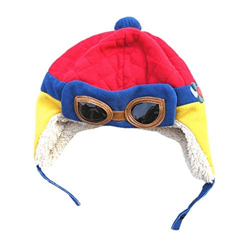 Image of XYX Crochet Earflap Pilot Hats Rabbit Ears Beanie Cap Winter Warm Knit Caps for Toddlers Baby Girls and Boys
