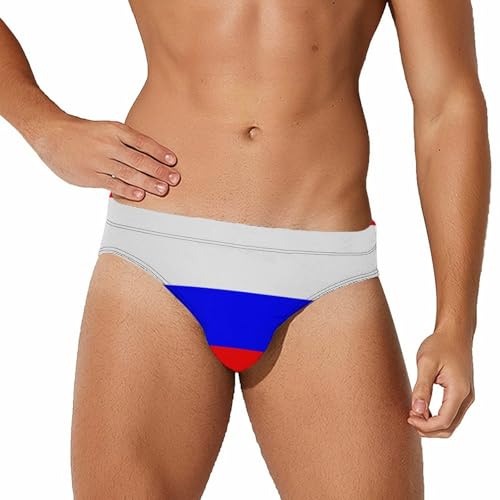 MHYRAC Traje de baño para hombre, traje de baño de dragón dinosaurio, pantalones cortos deportivos, ropa interior sexy para verano, surf, playa, Bandera de Rusia, XL