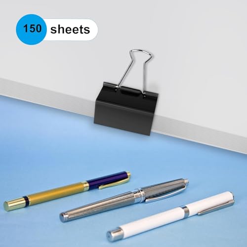 Image of Ufmarine 144 Pcs Large Binder Clips 1.6 inch Length, Big Paper Clips for Office Supplies