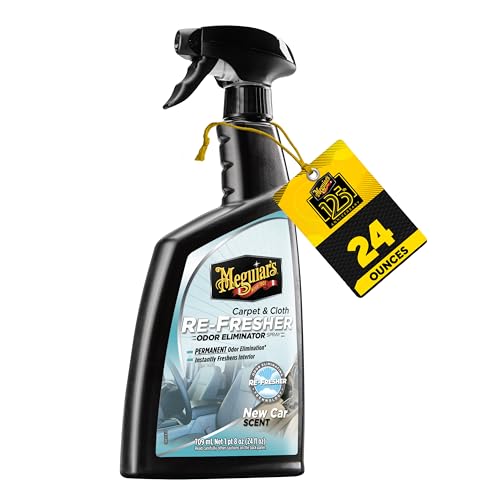 Meguiar's Carpet & Cloth Re-Fresher Odor Eliminator Spray - Interior Fabric Odor Eliminator - Permanently Eliminates Odors & Freshens Fabrics in your Car, Easy to Use Trigger Spray, 24 Oz