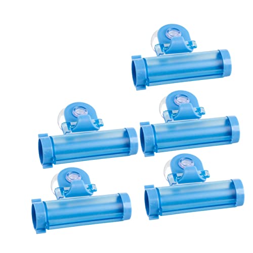 Gogogmee 5pcs Facial Squeezer Facial Squeezer Cream Squeezer Toothpaste Rolling Squeezer Toothpaste Tube Dispenser Tube Rolling Squeezer Toothpaste Pusher Toothpaste Holder Blue
