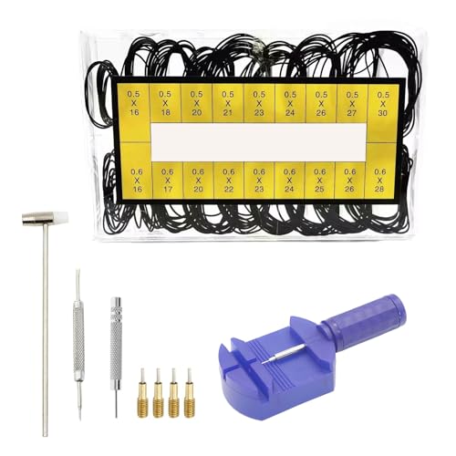 Kit D'outils de Réparation de Bracelet de Montre, Outil Bracelet montre, avec Joint Torique de montres, Joints de joint de Couverture Arrière de montres, Kit...