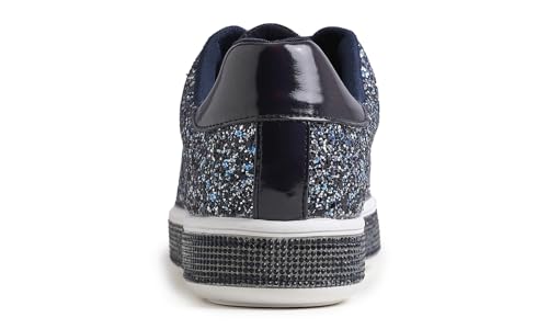Image of FEVERSOLE Women's Fashion Sparkle Platform Rhinestone Party Holiday Wedding Sneakers