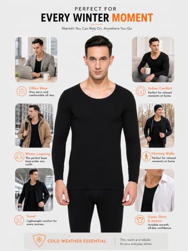 Image of BODYCARE Men's Slim Fit Thermal Top Round Neck Full Sleeves Pack Of 1