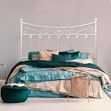 El Herrero Cabecero de Forja Córdoba | Cabezal para Cama de Matrimonio e Individual | Producto Artesanal, Hecho en España Blanco, para Cama de 180 (187cm)