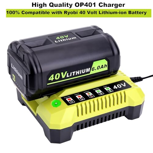 Image of Replacement for Ryobi 40V Battery Charger, OP401 Charger Compatible with Ryobi 40V Lithium Battery OP4040 OP4050 OP4050A OP40601 OP4026 OP4015 OP4030 Fast Charger