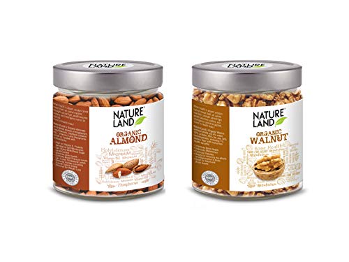 Image of Natureland Organics Almonds 250gm, Walnuts 150gm (Dry Fruits Combo)