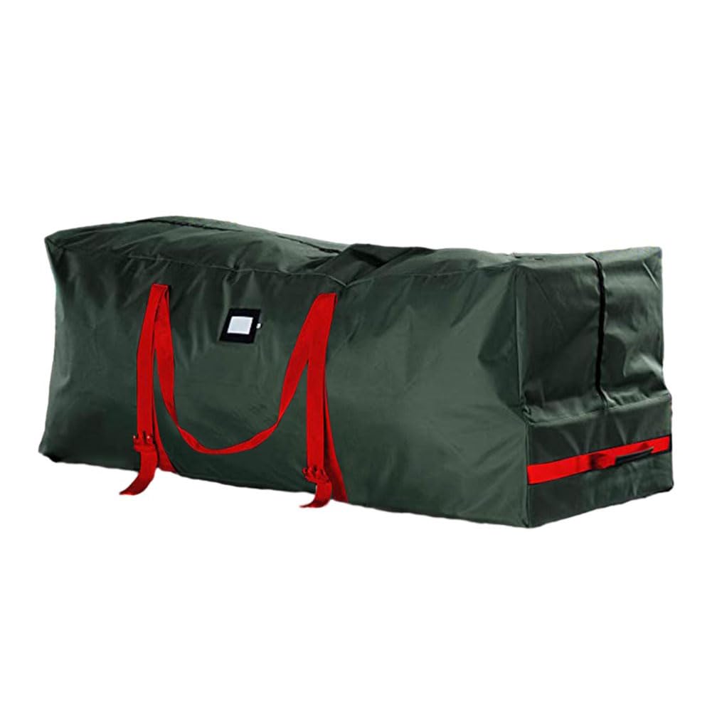 Borsa Per Ghirlande Di Natale 60x18cm - Impermeabile, Tessuto Oxford, Con Manici E Etichetta, Verde - Foto 3