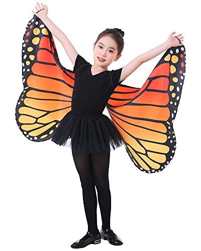 Alas de capa mariposa Monarch para niños, talla única miniatura 5