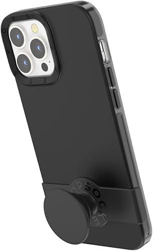 Miniatura 4 de PopSockets Funda para iPhone 13 Pro Max con agarre y deslizamiento para teléfono, compatible con carga inalámbrica, color negro